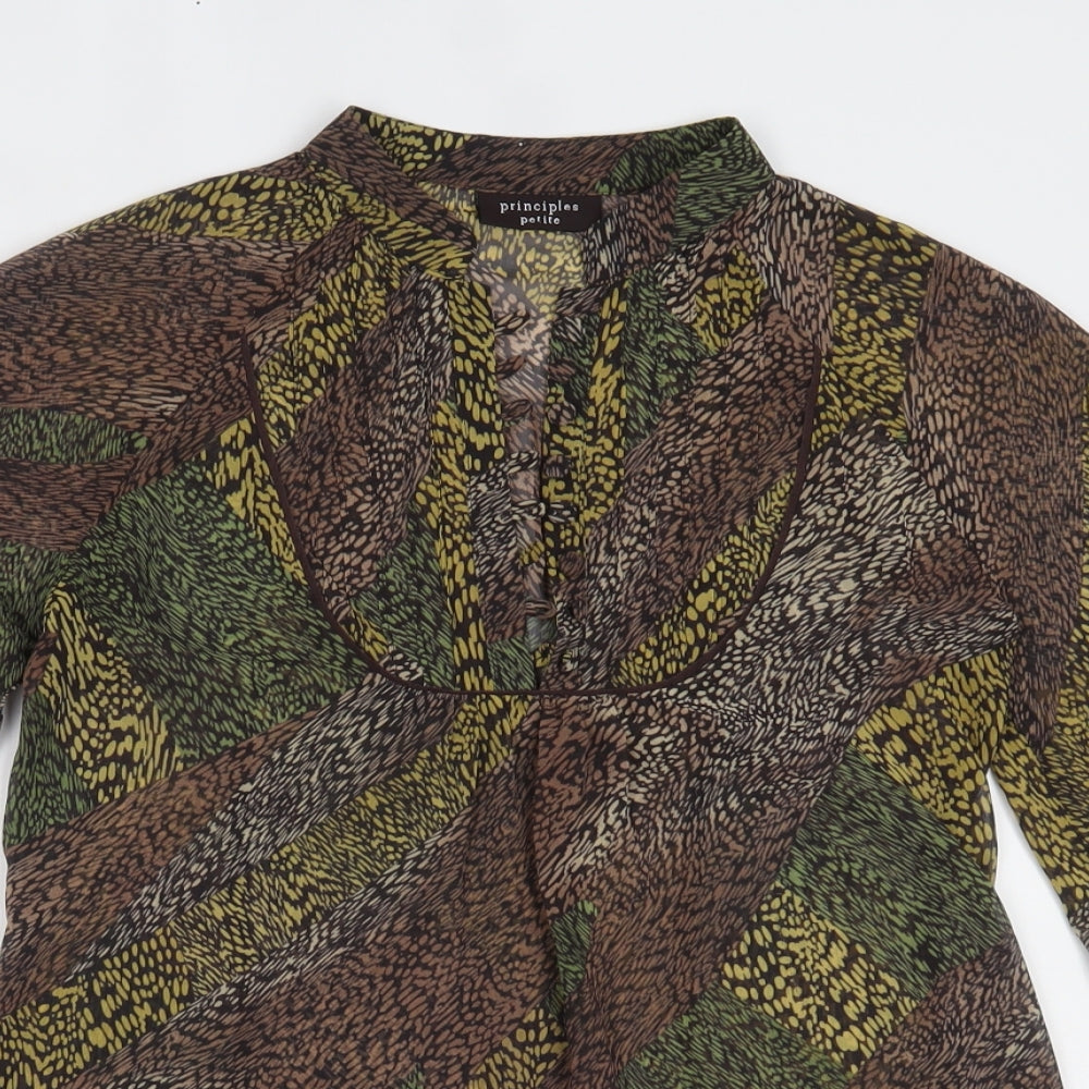 Principles Womens Multicoloured Animal Print  Basic Blouse Size 6