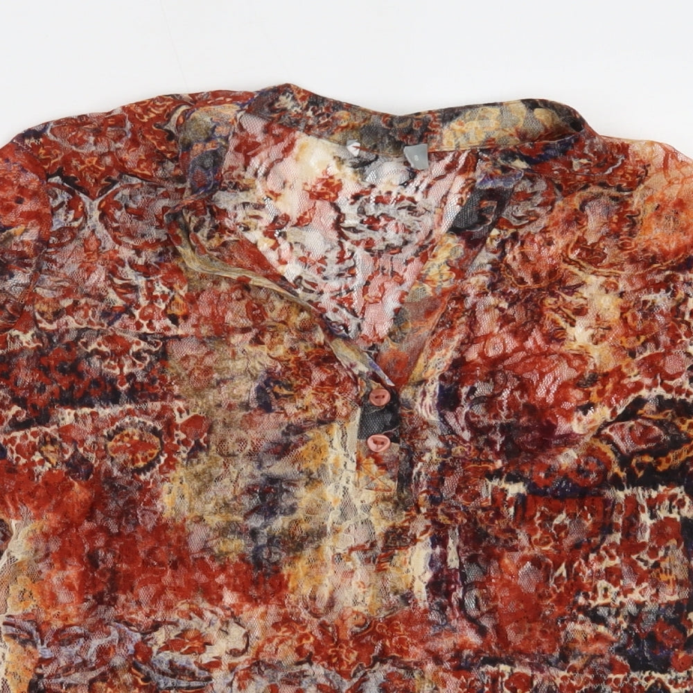 Preworn Womens Orange   Basic Blouse Size 8