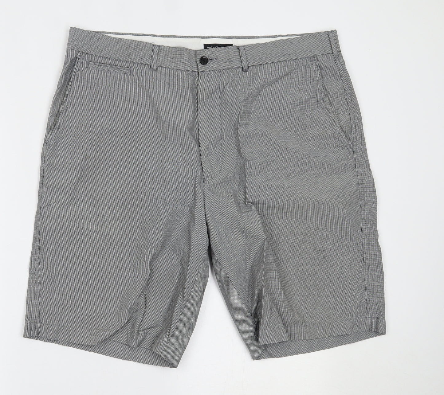 Marks and Spencer Mens Grey Houndstooth  Chino Shorts Size 38