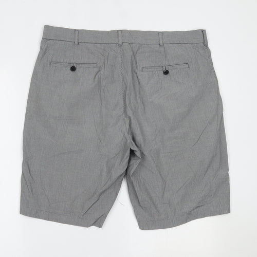 Marks and Spencer Mens Grey Houndstooth  Chino Shorts Size 38