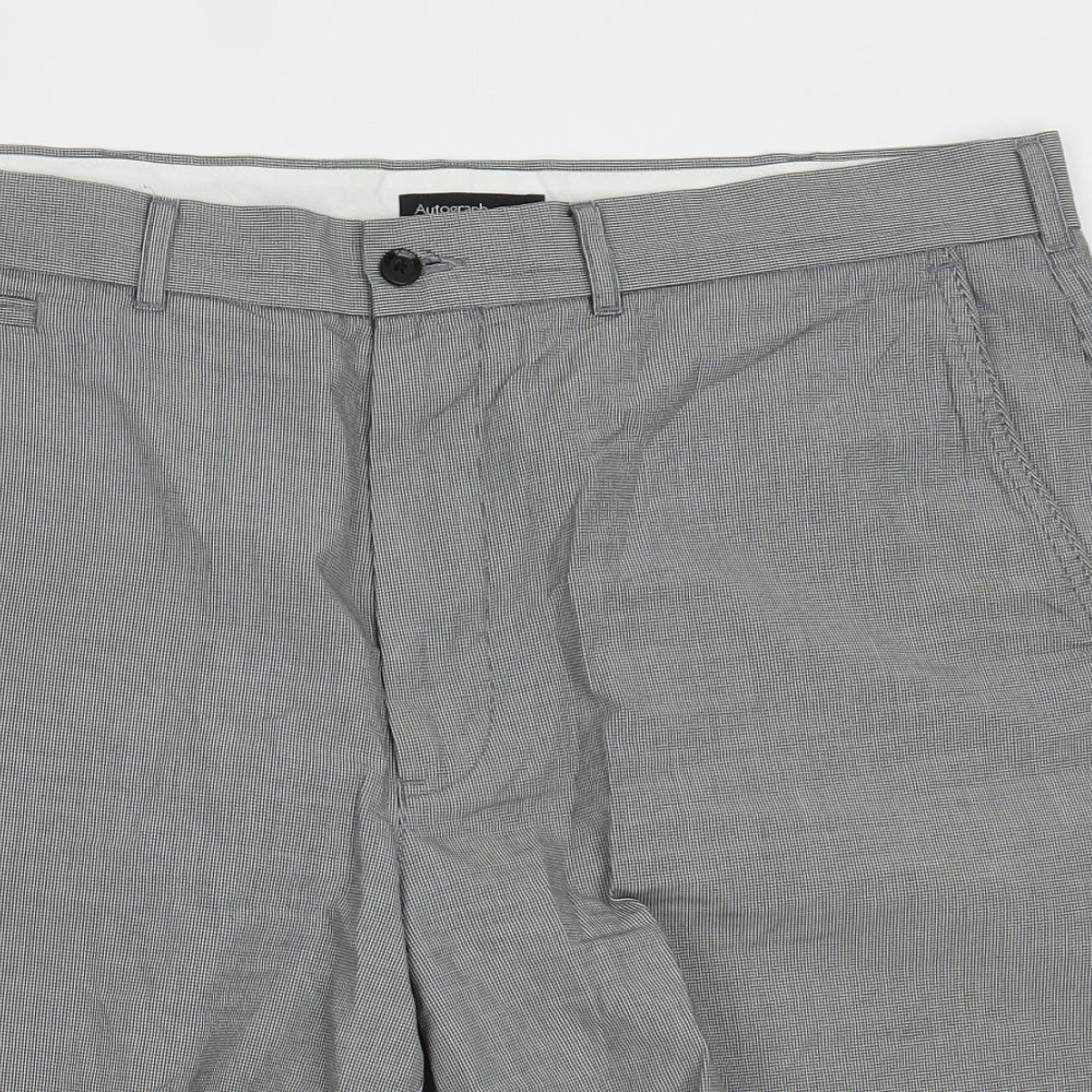 Marks and Spencer Mens Grey Houndstooth  Chino Shorts Size 38