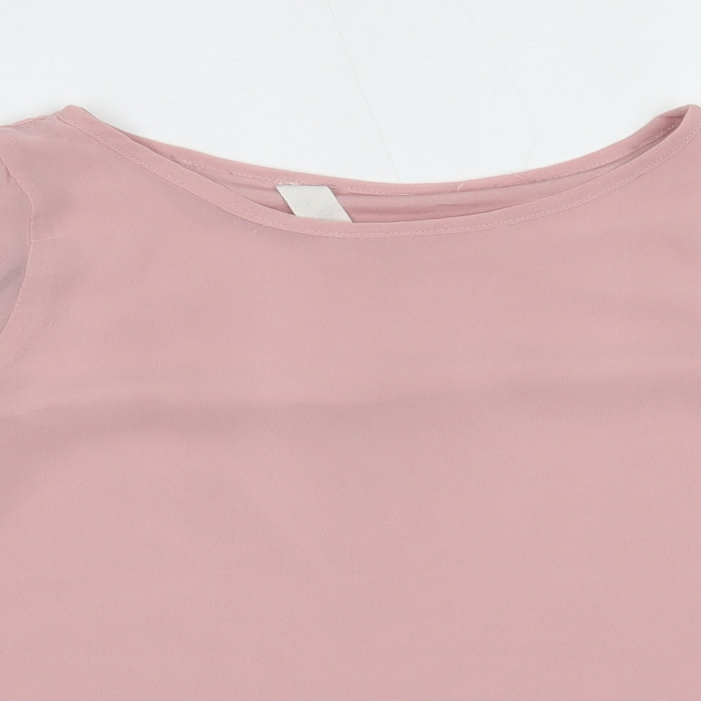 H&M Girls Pink   Basic Blouse Size 9-10 Years