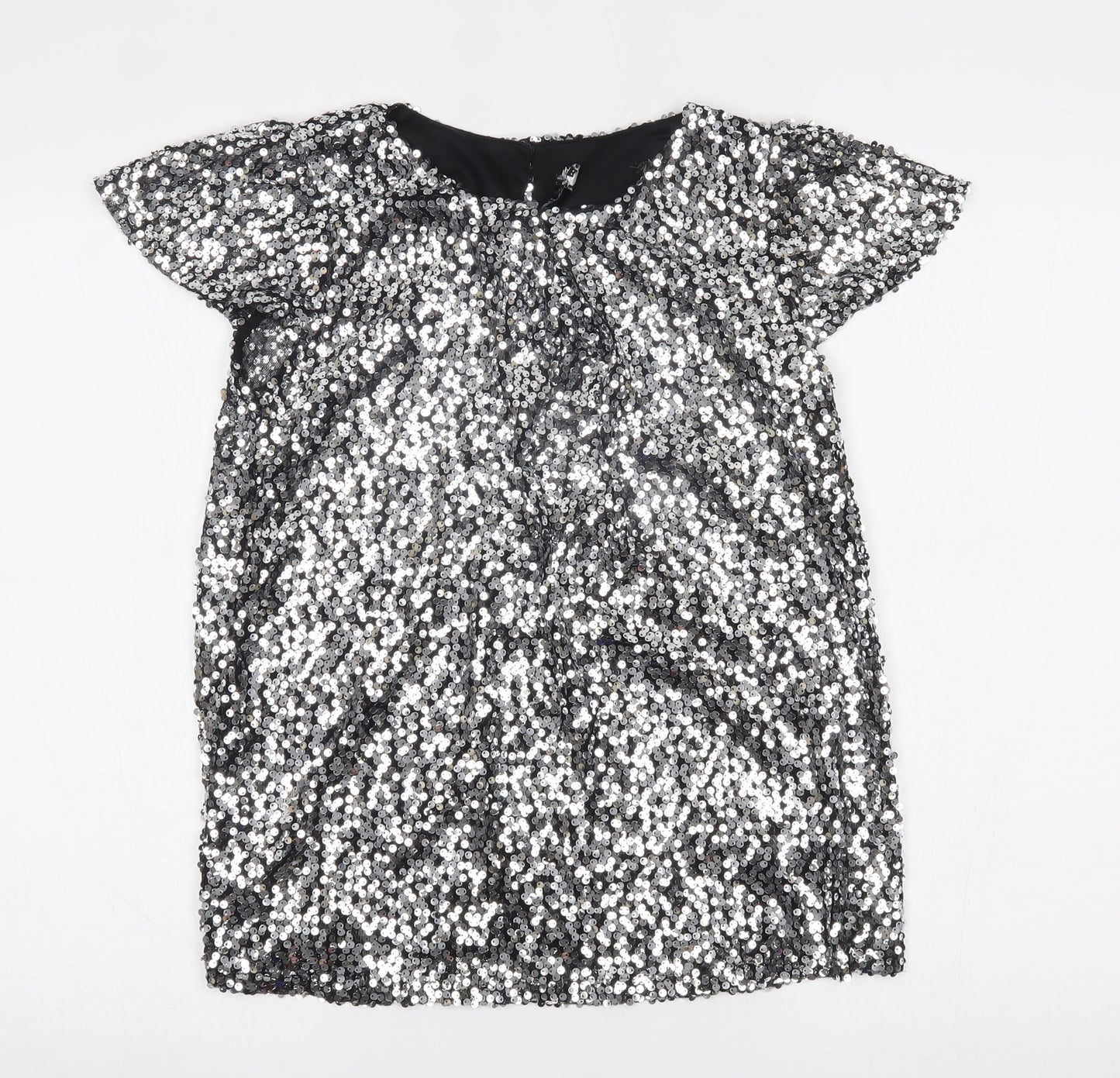 Preworn Womens Silver   Basic Blouse Size 10