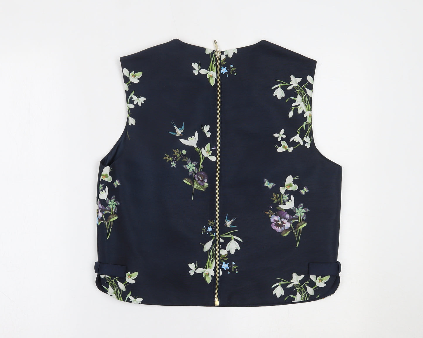 Ted Baker Womens Blue Floral  Cropped Tank Size L