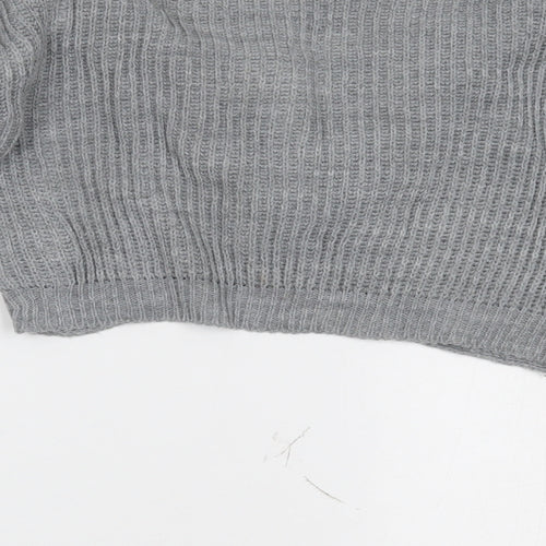 Boohoo Womens Grey   Cropped Blouse Size L