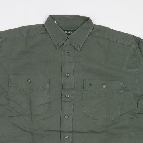 Melka Casual Mens Green    Button-Up Size L