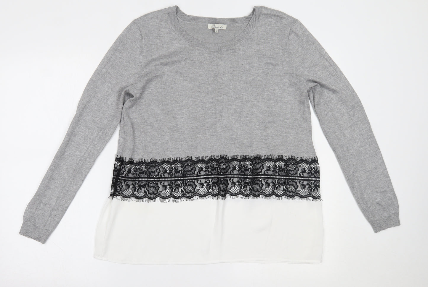 Peacocks Womens Grey   Basic Blouse Size 12