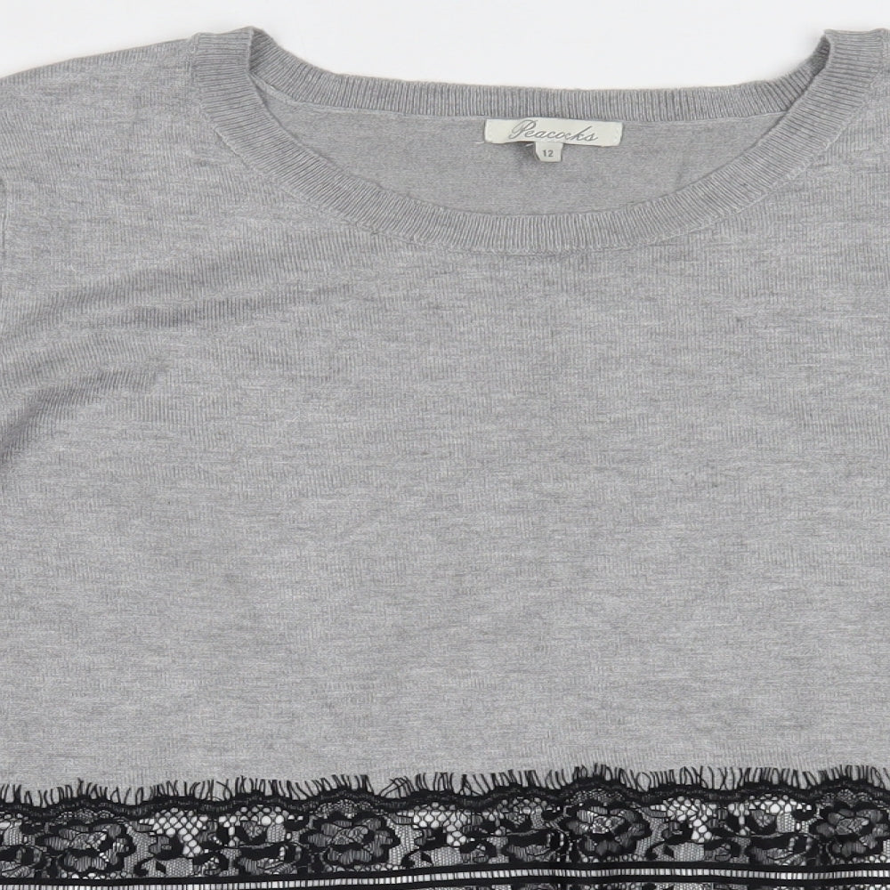 Peacocks Womens Grey   Basic Blouse Size 12