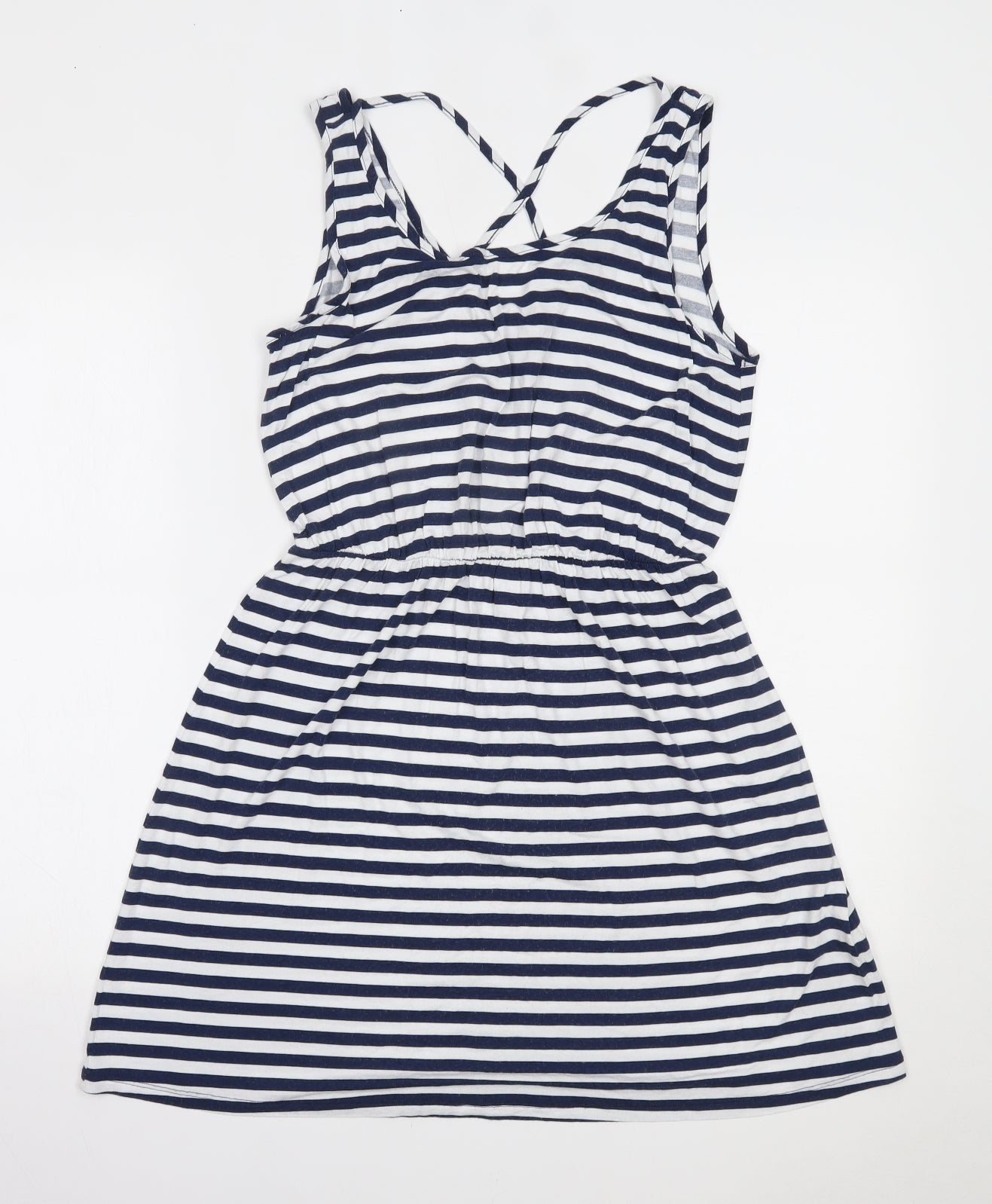 George Womens Blue Striped  Fit & Flare  Size M