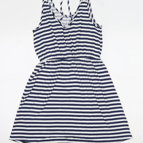 George Womens Blue Striped  Fit & Flare  Size M
