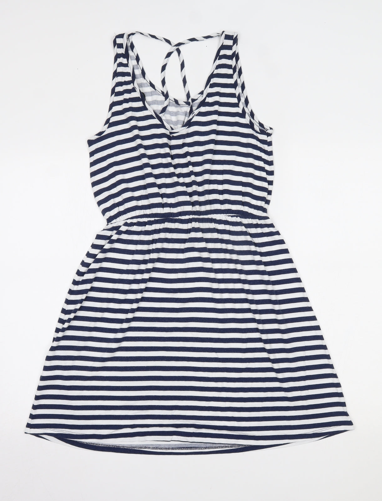 George Womens Blue Striped  Fit & Flare  Size M