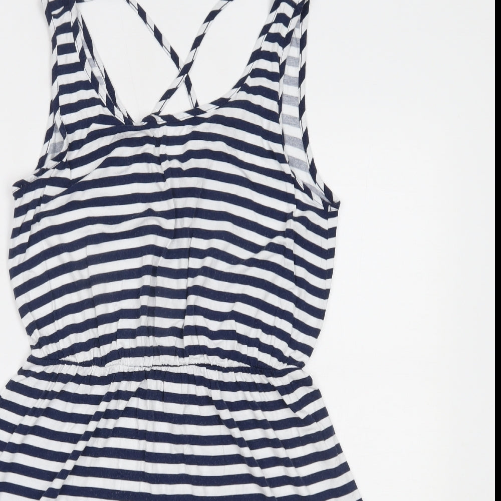George Womens Blue Striped  Fit & Flare  Size M
