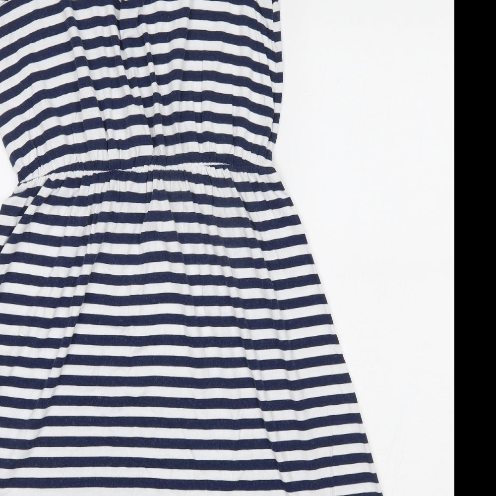 George Womens Blue Striped  Fit & Flare  Size M