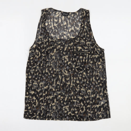 Topshop Womens Brown Animal Print  Basic Tank Size 8