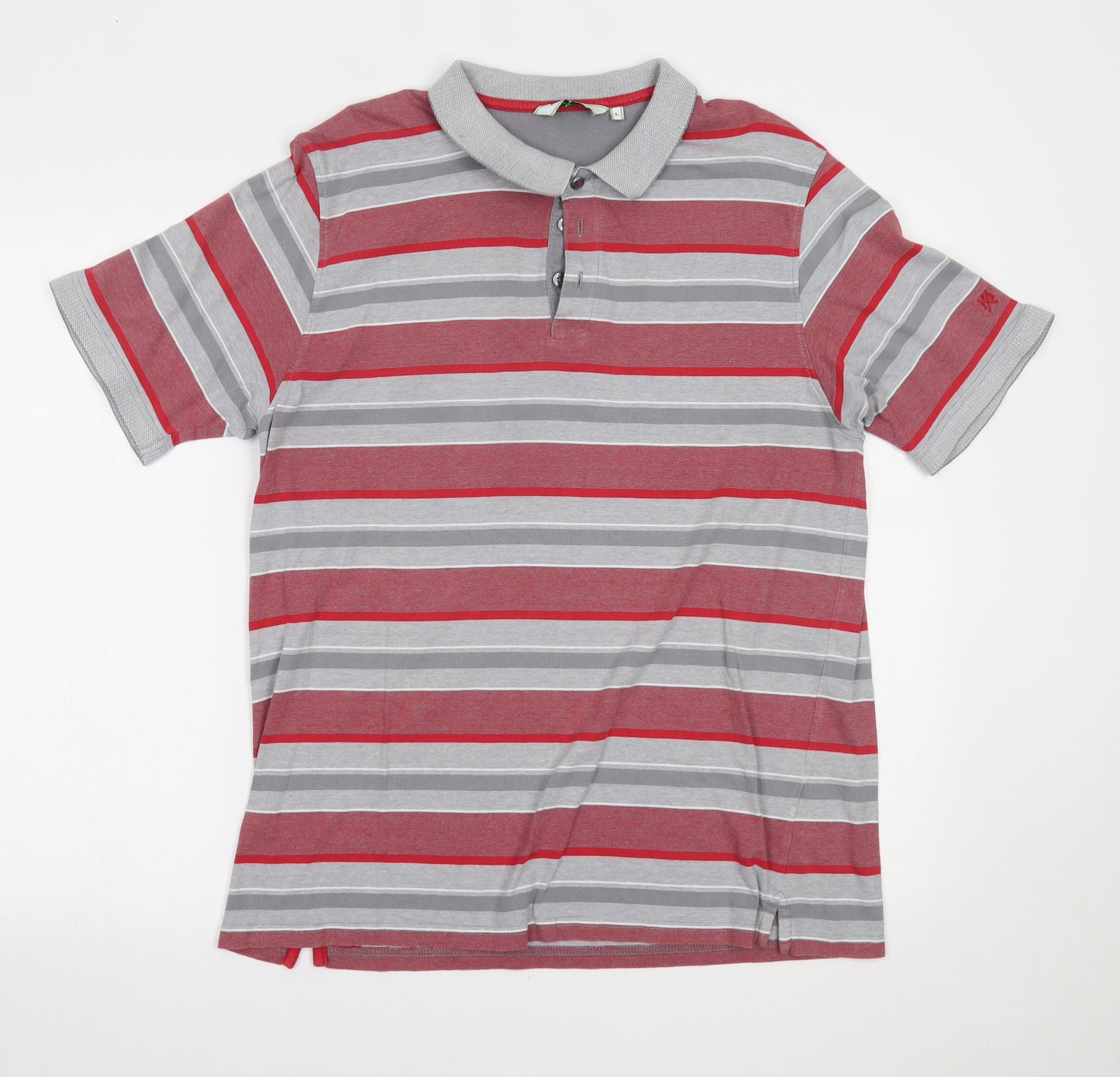 James Pringle Mens Red Striped   Polo Size L