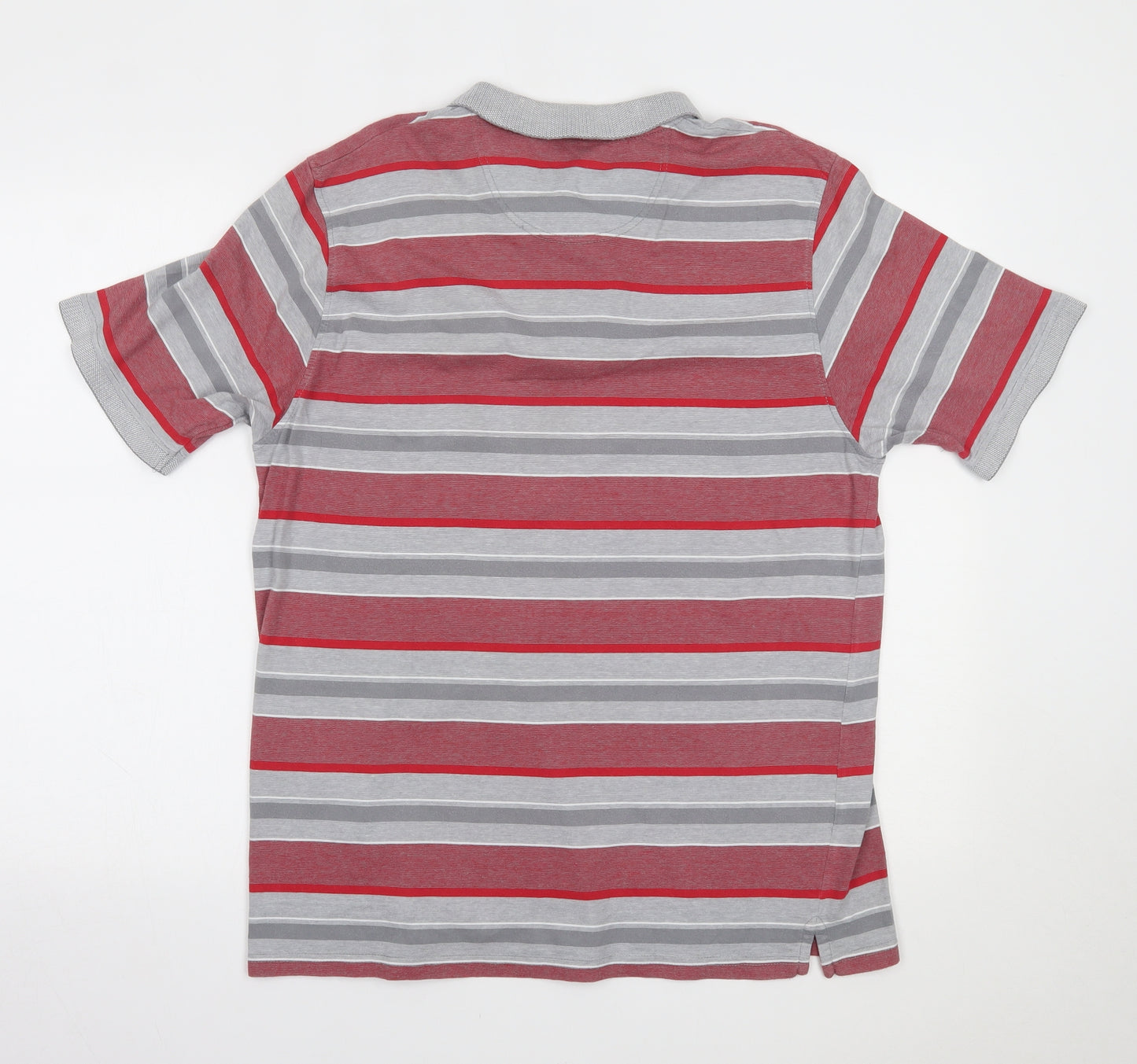 James Pringle Mens Red Striped   Polo Size L