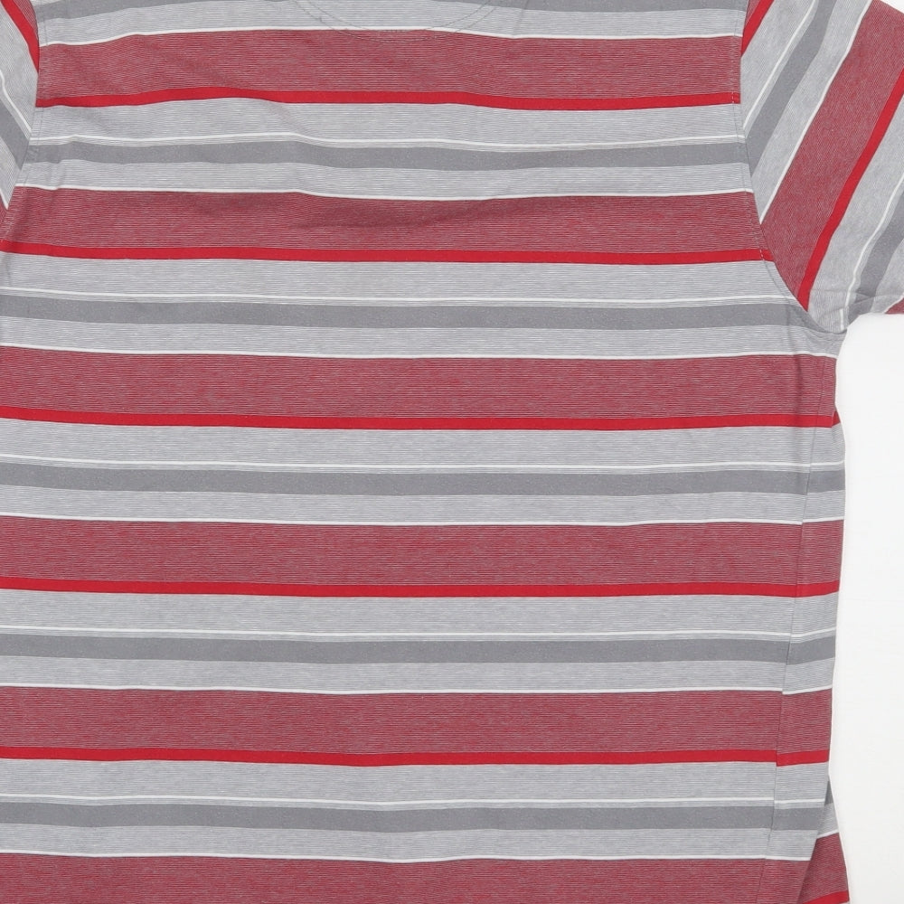 James Pringle Mens Red Striped   Polo Size L