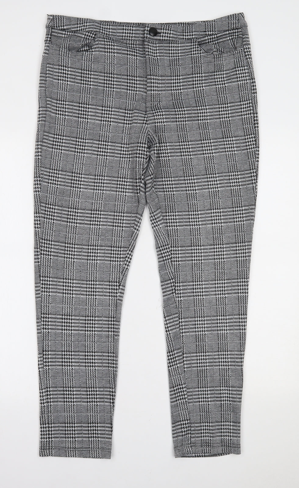 Primark Womens Grey Houndstooth  Trousers  Size 16 L26 in