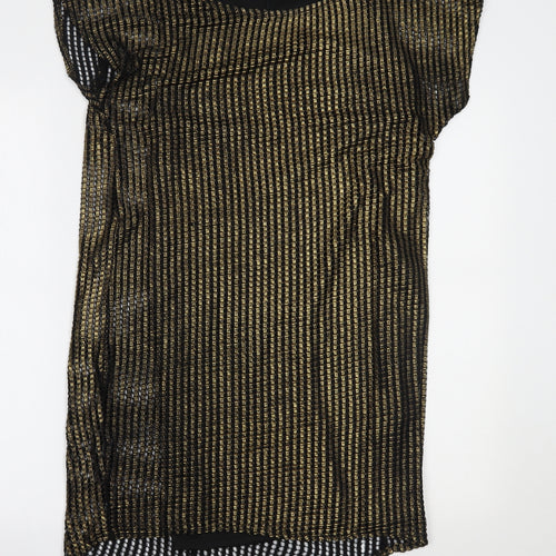 River Island Womens Gold   T-Shirt Dress  Size 8