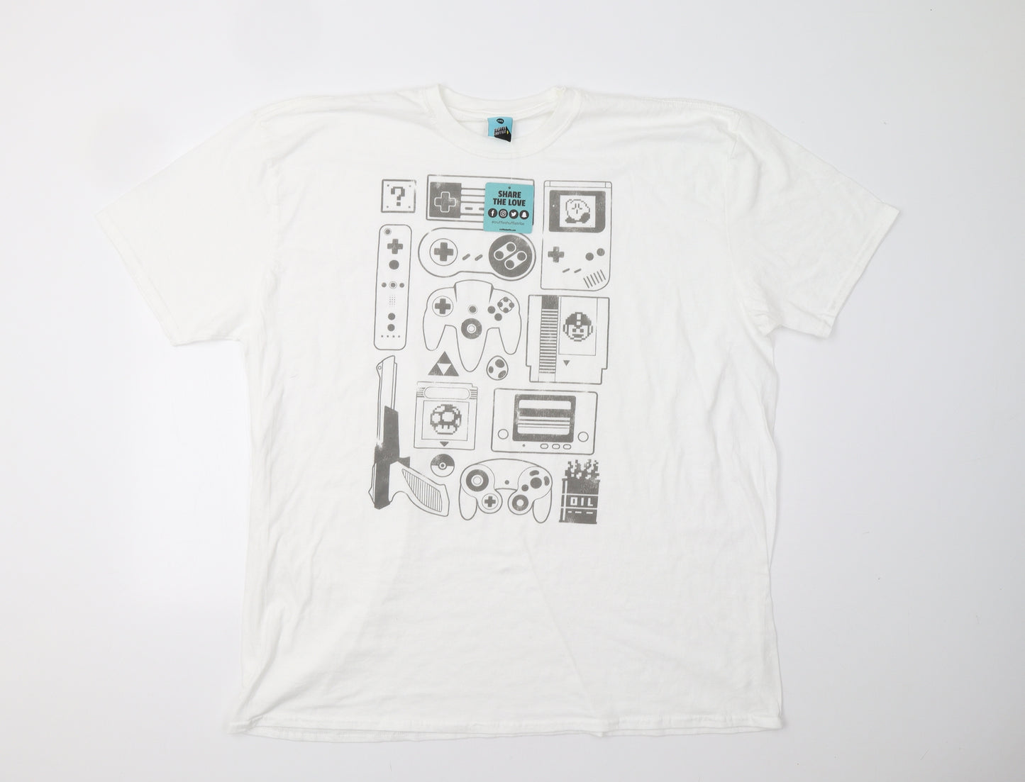 TruffleShuffle Mens White    T-Shirt Size 3XL  - Gaming
