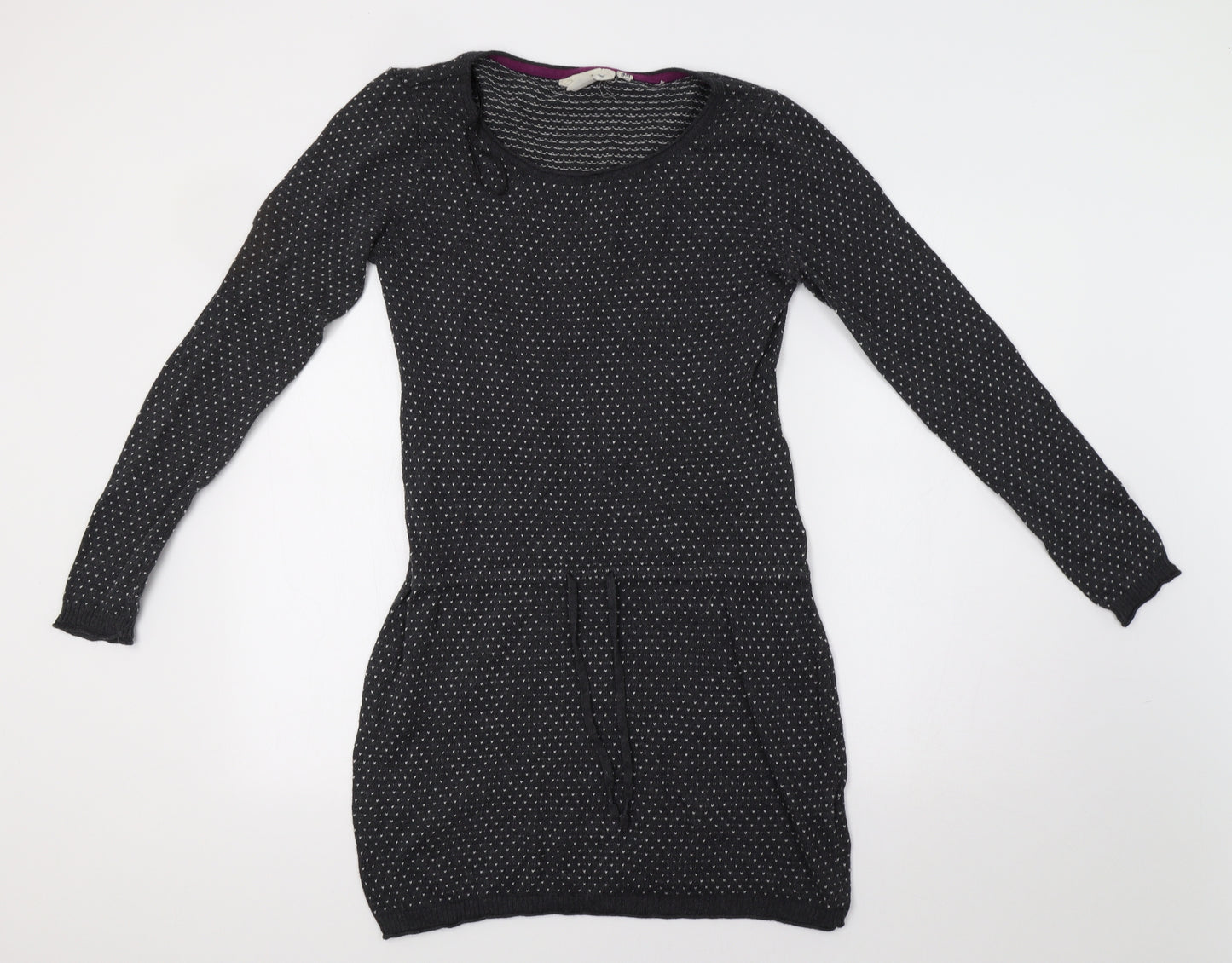 H&M Womens Grey   Jumper Dress  Size M  - Heart Print