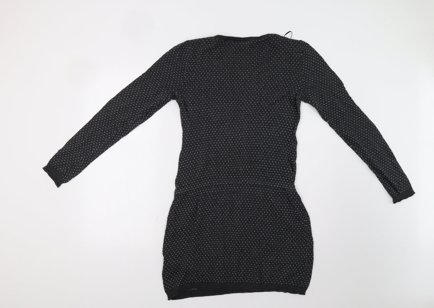 H&M Womens Grey   Jumper Dress  Size M  - Heart Print