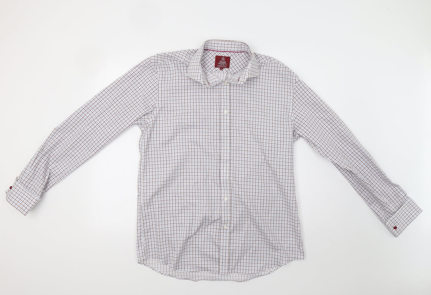 Taylor & Wright Mens Blue Check   Dress Shirt Size 16