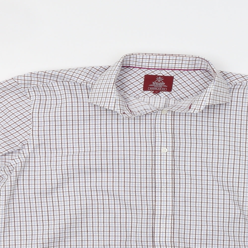 Taylor & Wright Mens Blue Check   Dress Shirt Size 16