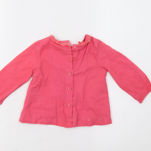 M&S Baby Pink Floral  Basic Button-Up Size 9-12 Months