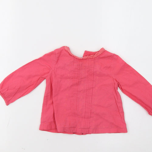 M&S Baby Pink Floral  Basic Button-Up Size 9-12 Months