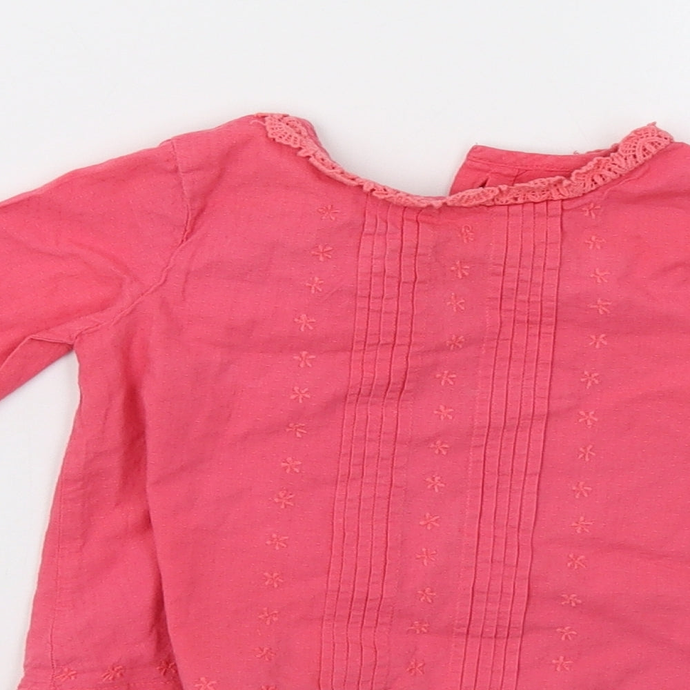 M&S Baby Pink Floral  Basic Button-Up Size 9-12 Months