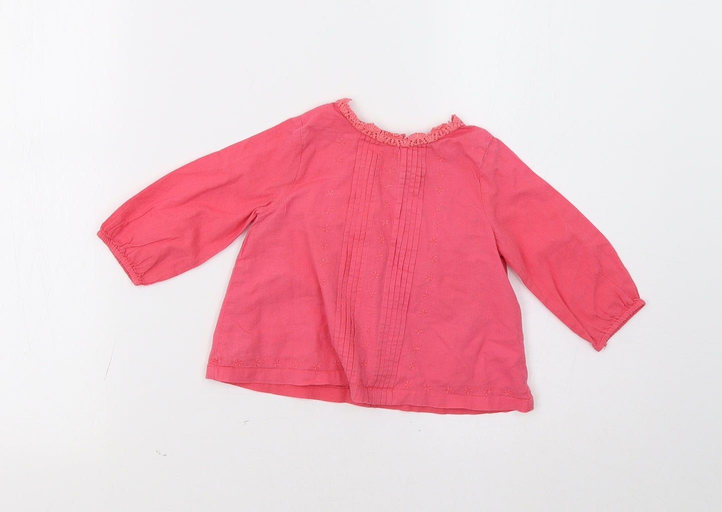 M&S Baby Pink Floral  Basic Button-Up Size 6-9 Months