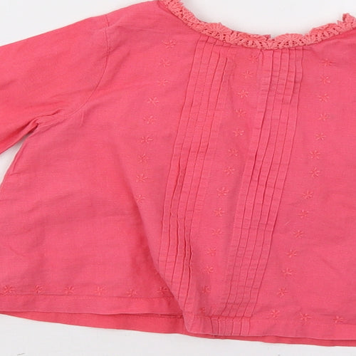 M&S Baby Pink Floral  Basic Button-Up Size 6-9 Months