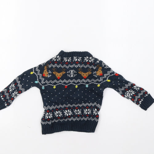Star Clothing Baby Blue Fair Isle  Pullover Jumper Size 6-9 Months  - Christmas Jumper
