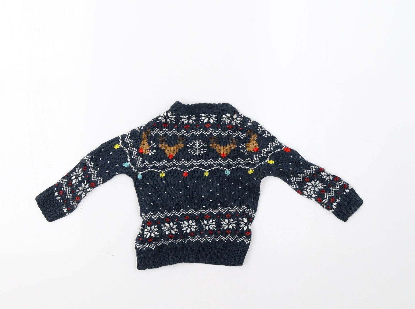 Star Clothing Baby Blue Fair Isle  Pullover Jumper Size 6-9 Months  - Christmas Jumper