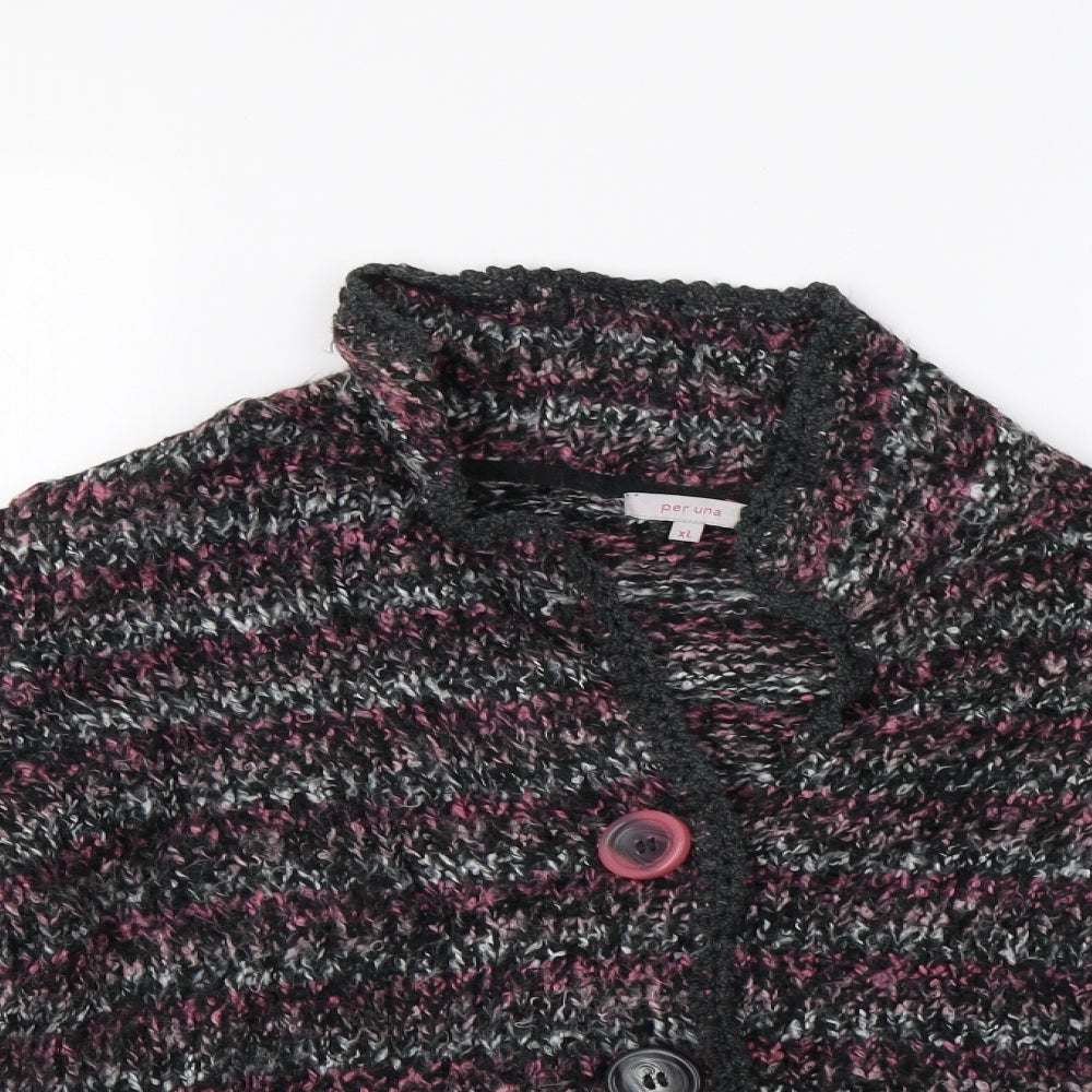 Per Una Womens Multicoloured Striped  Cardigan Jumper Size XL