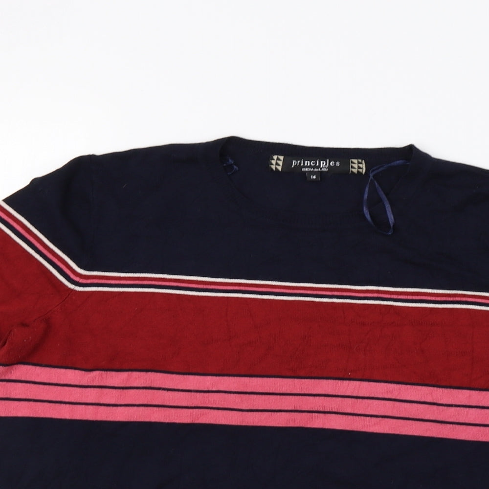 Principles Womens Multicoloured Striped  Pullover Jumper Size 14