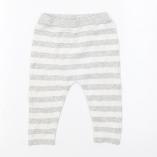Matalan Baby Grey Striped  Jogger Trousers Size 6-9 Months