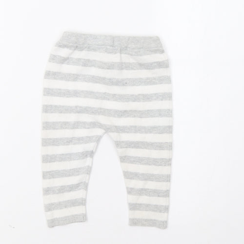 Matalan Baby Grey Striped  Jogger Trousers Size 6-9 Months