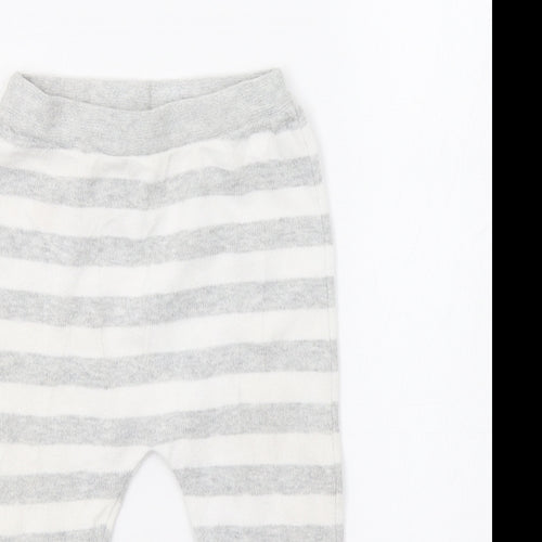 Matalan Baby Grey Striped  Jogger Trousers Size 6-9 Months