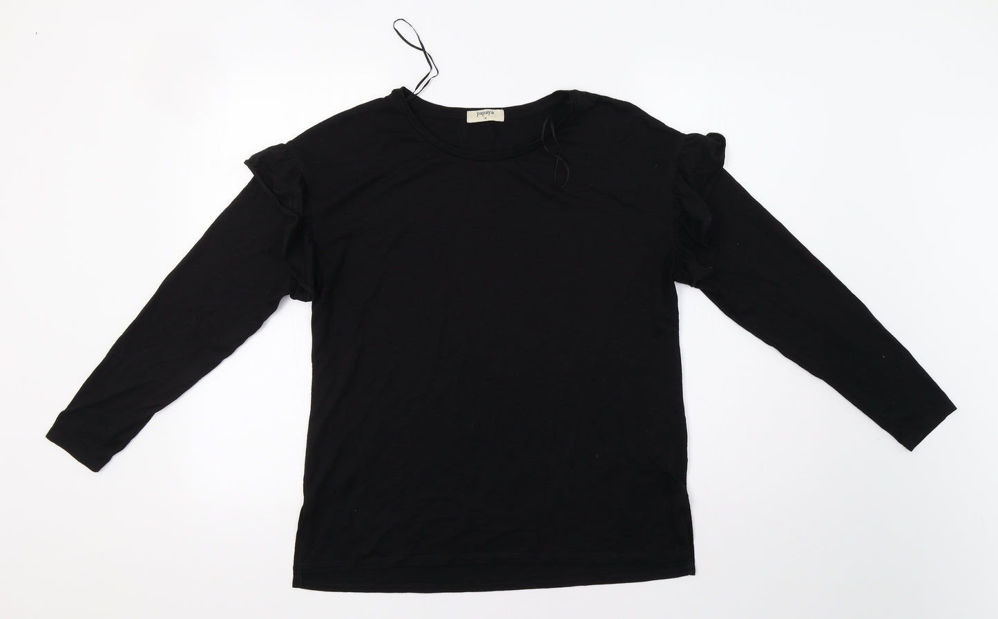 Papaya Womens Black   Basic T-Shirt Size 14