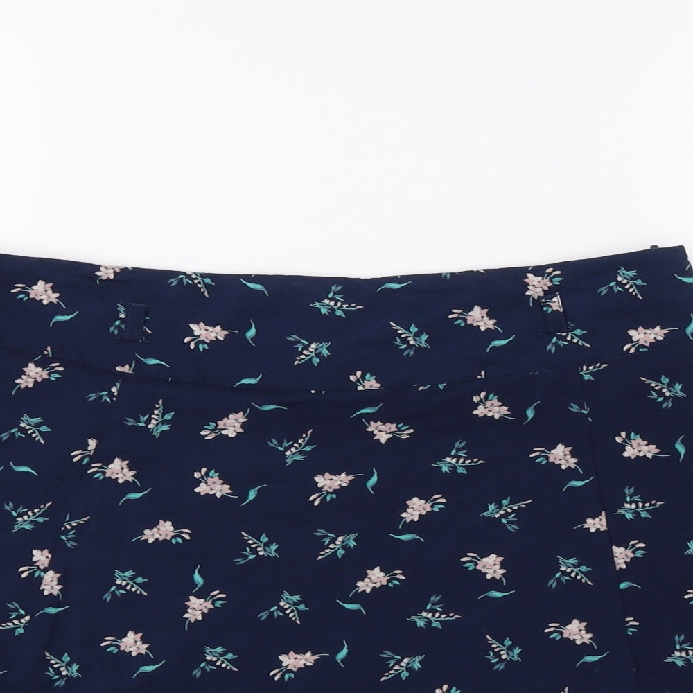 Papaya Womens Blue Floral  Mini Skirt Size 12
