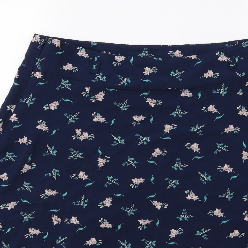 Papaya Womens Blue Floral  Mini Skirt Size 12