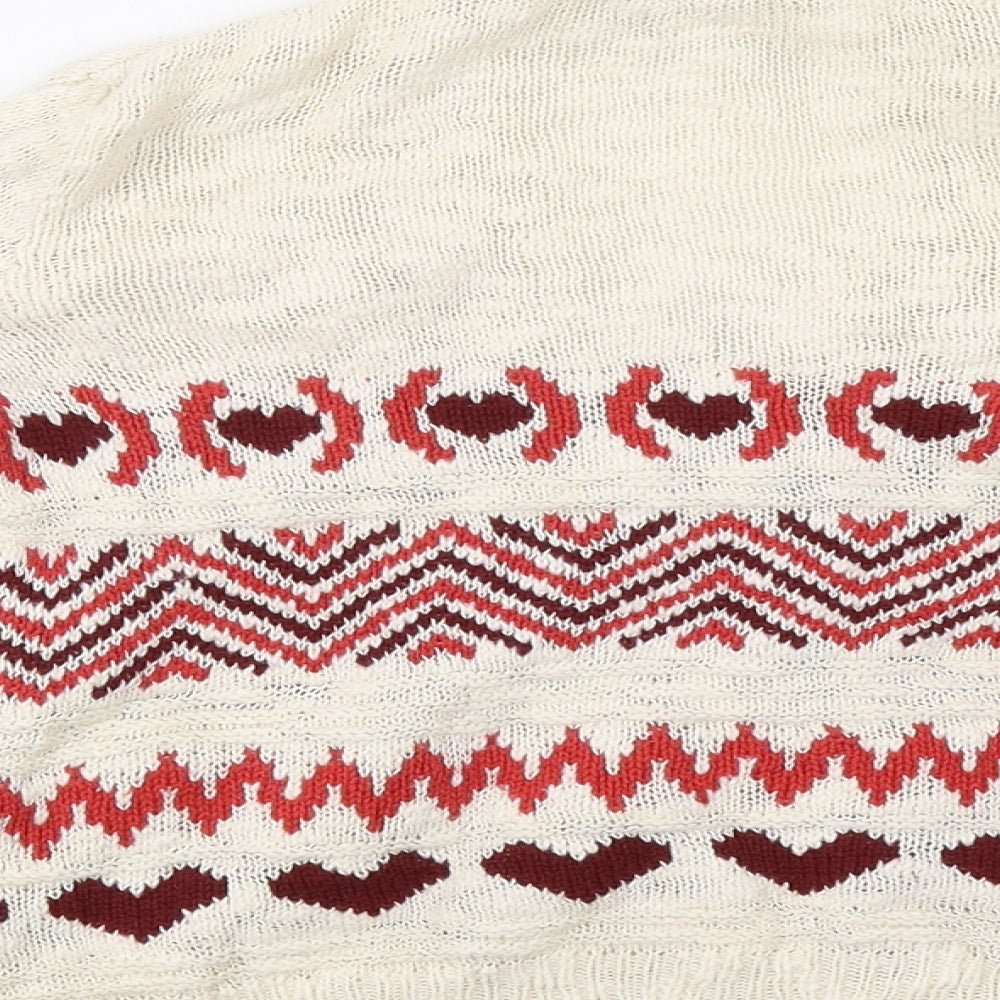 TU Girls Ivory Geometric  Cardigan Jumper Size 3 Years