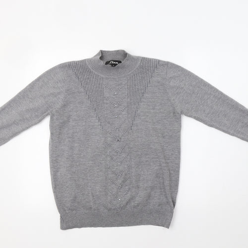 Lian Womens Grey   Pullover Jumper Size M  - Sequin Detail