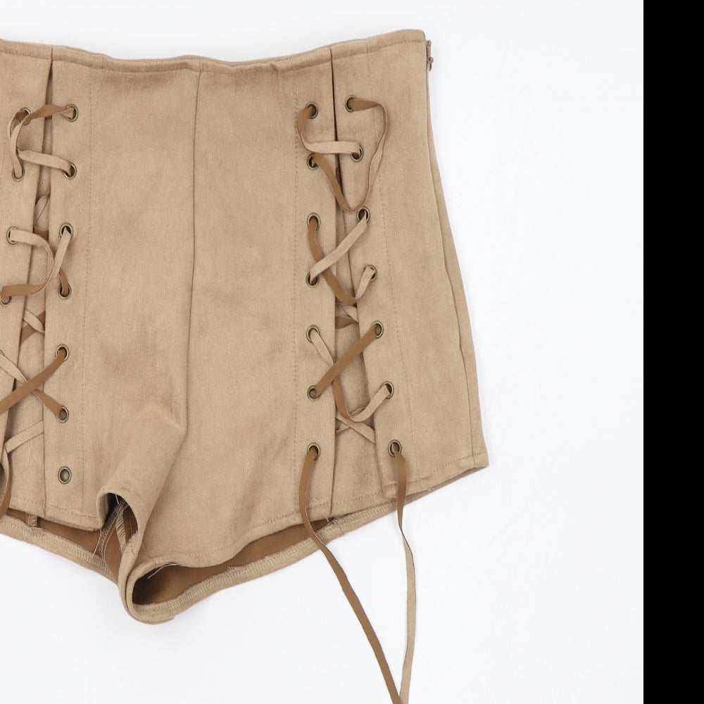 In the Style Womens Beige   Hot Pants Shorts Size 10