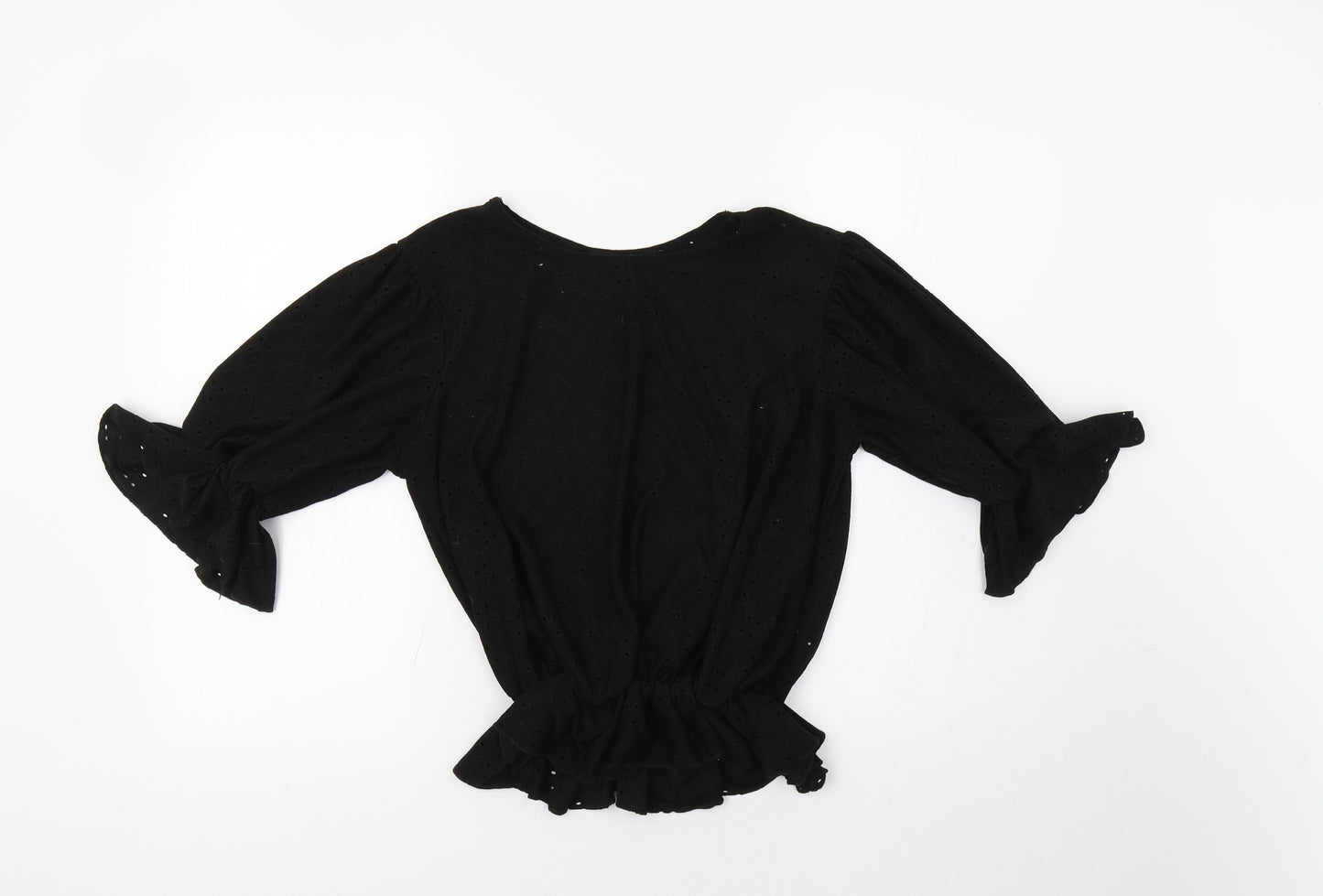 Pretty Hurts Womens Black Floral  Basic Blouse Size 12