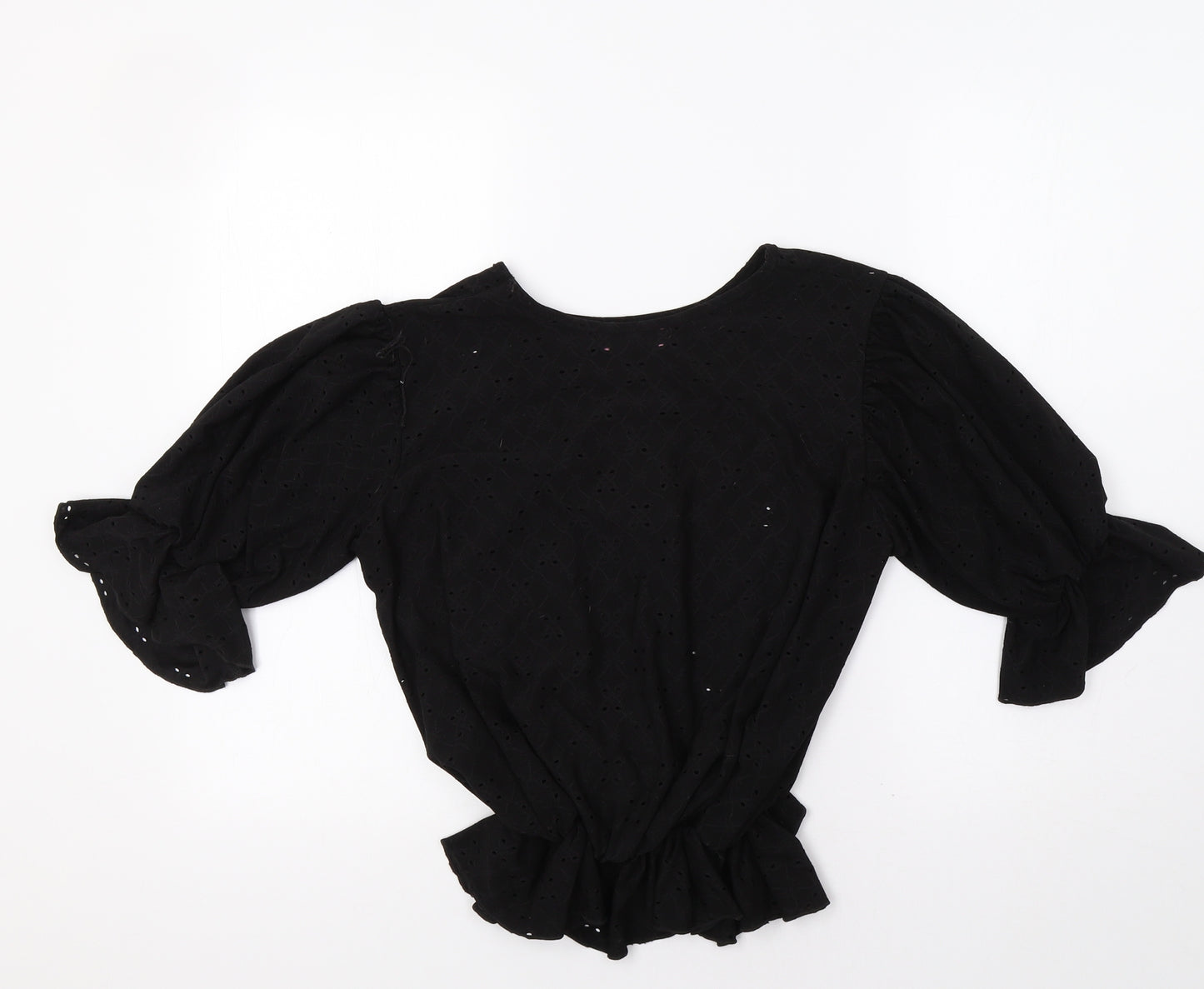 Pretty Hurts Womens Black Floral  Basic Blouse Size 12