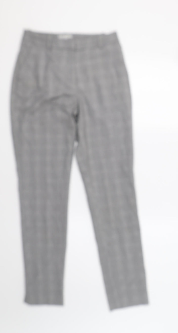 H&M Womens Grey Check  Dress Pants Trousers Size 6 L31 in
