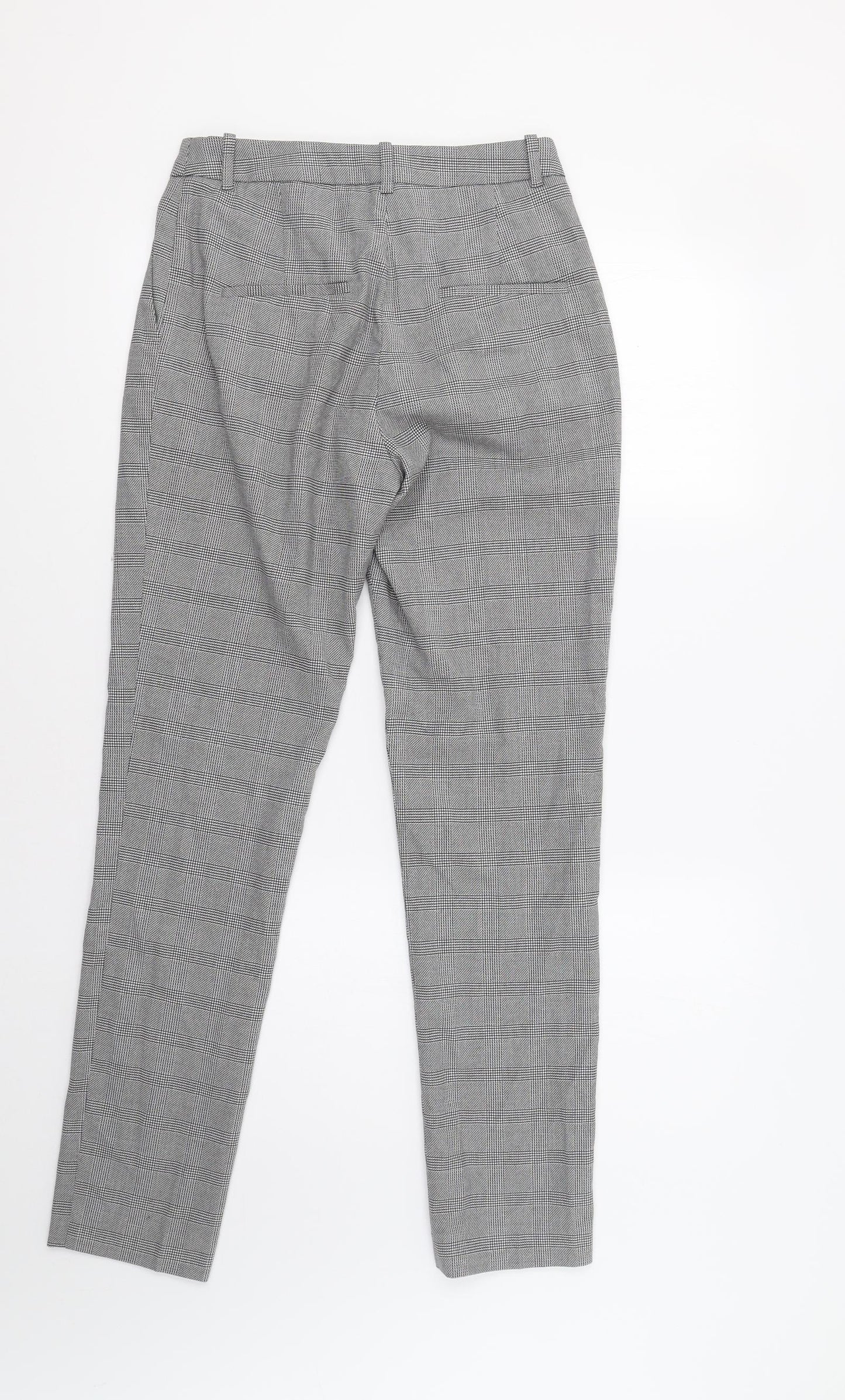 H&M Womens Grey Check  Dress Pants Trousers Size 6 L31 in